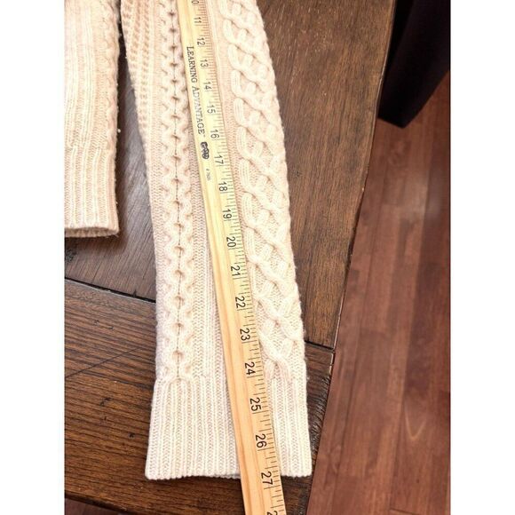 J.Crew Womens Cable-Knit Lambswool Pom-Pom Sweater Ivory Size S Cozy EUC - Picture 6 of 8